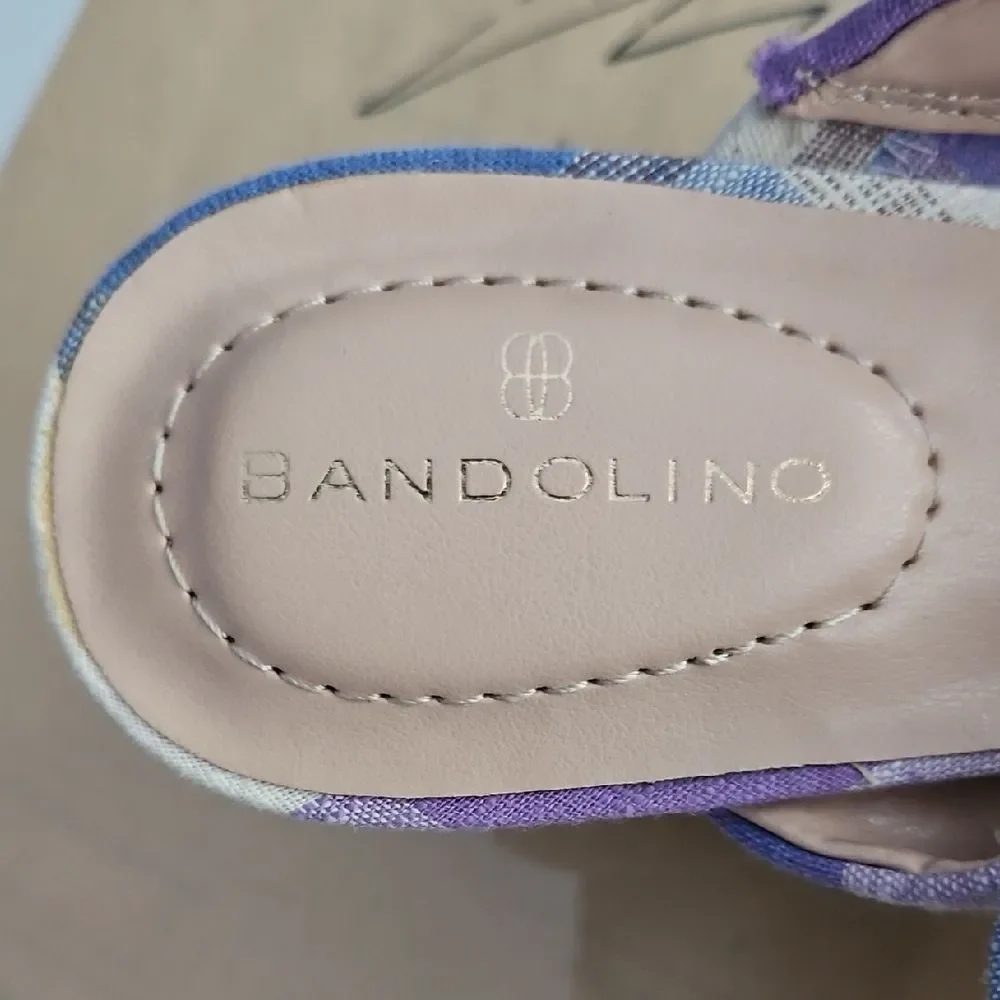 Bandolino Plaid Purple and Cream Heels